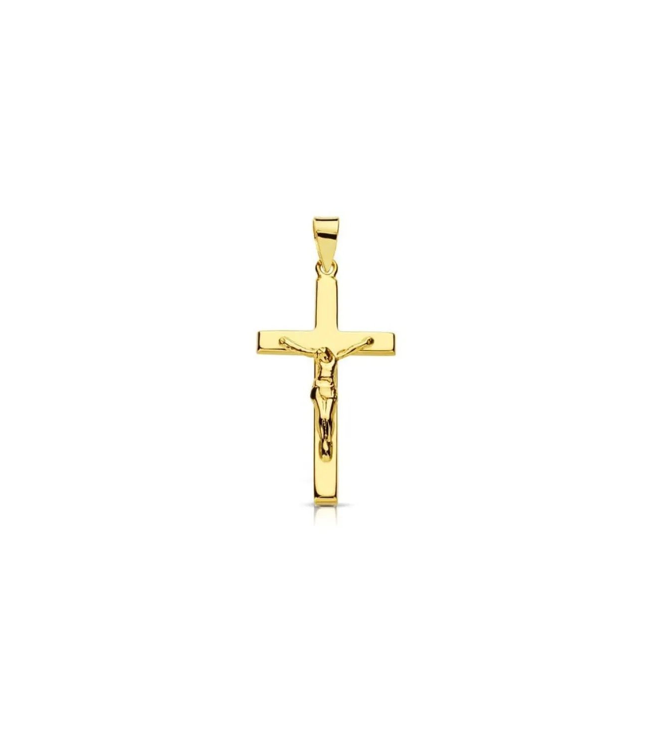 Cruz Cristo Palo Rectangular 18 Ktes 25Mm<Alda Joyeros Best Sale