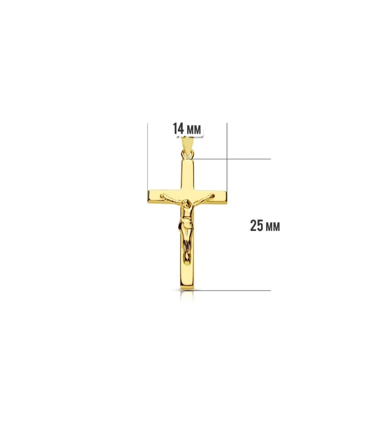 Cruz Cristo Palo Rectangular 18 Ktes 25Mm<Alda Joyeros Best Sale