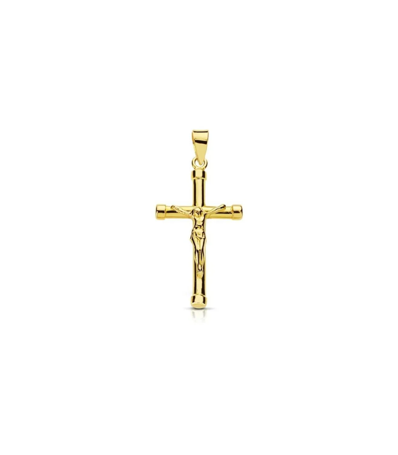 Cruz Cristo Palo Redondo 18 Ktes 25 Mm<Alda Joyeros Shop