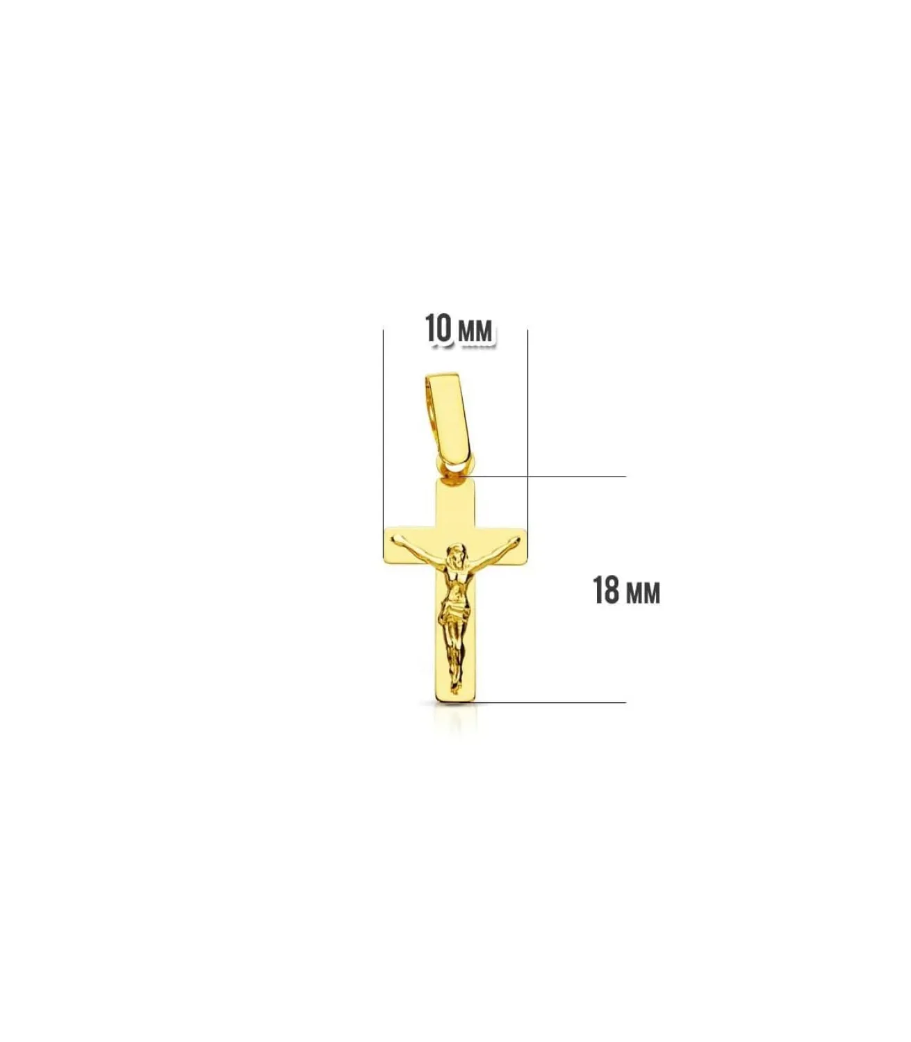Cruz Cristo Plana 18 Ktes 18 Mm<Alda Joyeros Fashion