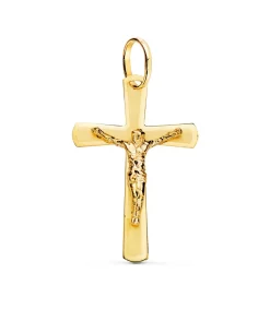 Cruz Cristo Plana Redondeada Oro 18K 25 Mm<Alda Joyeros Cheap