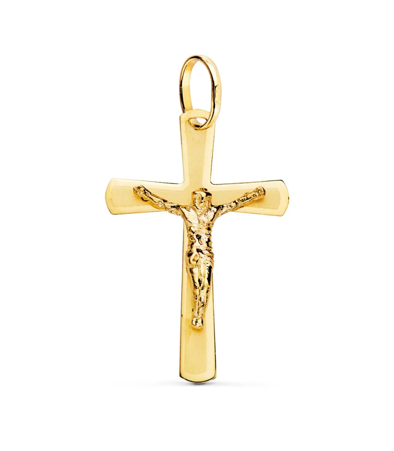 Cruz Cristo Plana Redondeada Oro 18K 25 Mm<Alda Joyeros Cheap