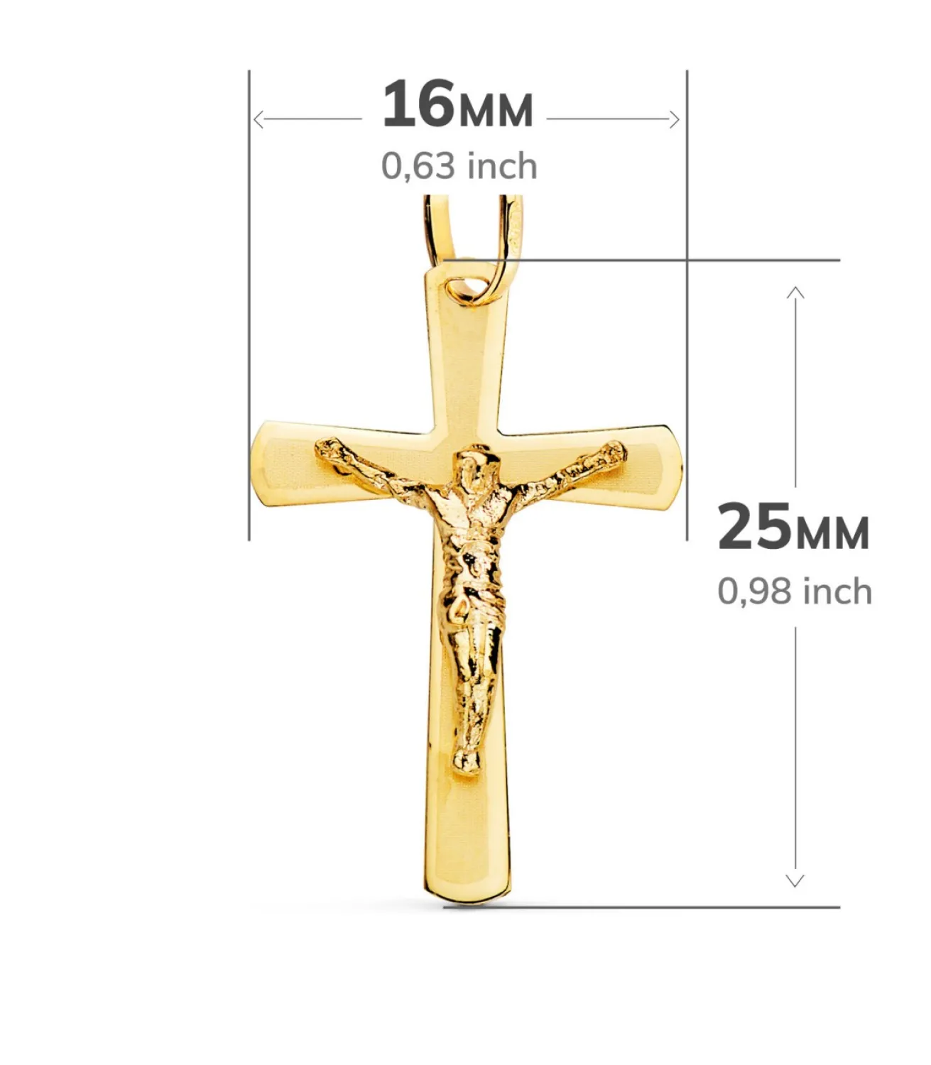 Cruz Cristo Plana Redondeada Oro 18K 25 Mm<Alda Joyeros Cheap