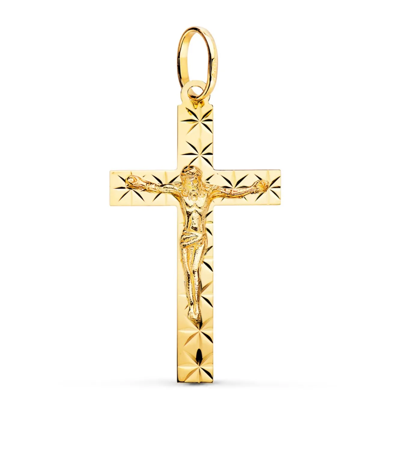 Cruz Cristo Tallada 18 Ktes 34Mm<Alda Joyeros Outlet
