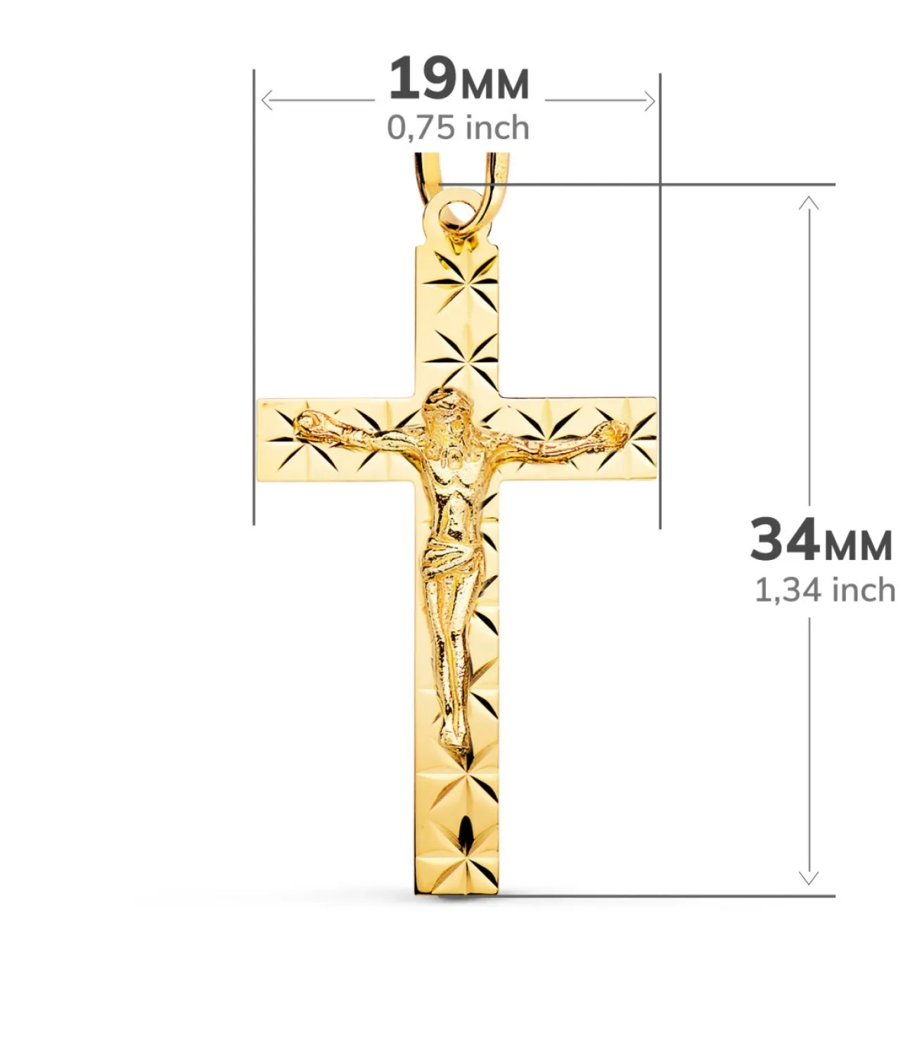 Cruz Cristo Tallada 18 Ktes 34Mm<Alda Joyeros Outlet