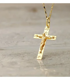 Cruz Cristo Tallada 18 Ktes 34Mm<Alda Joyeros Outlet