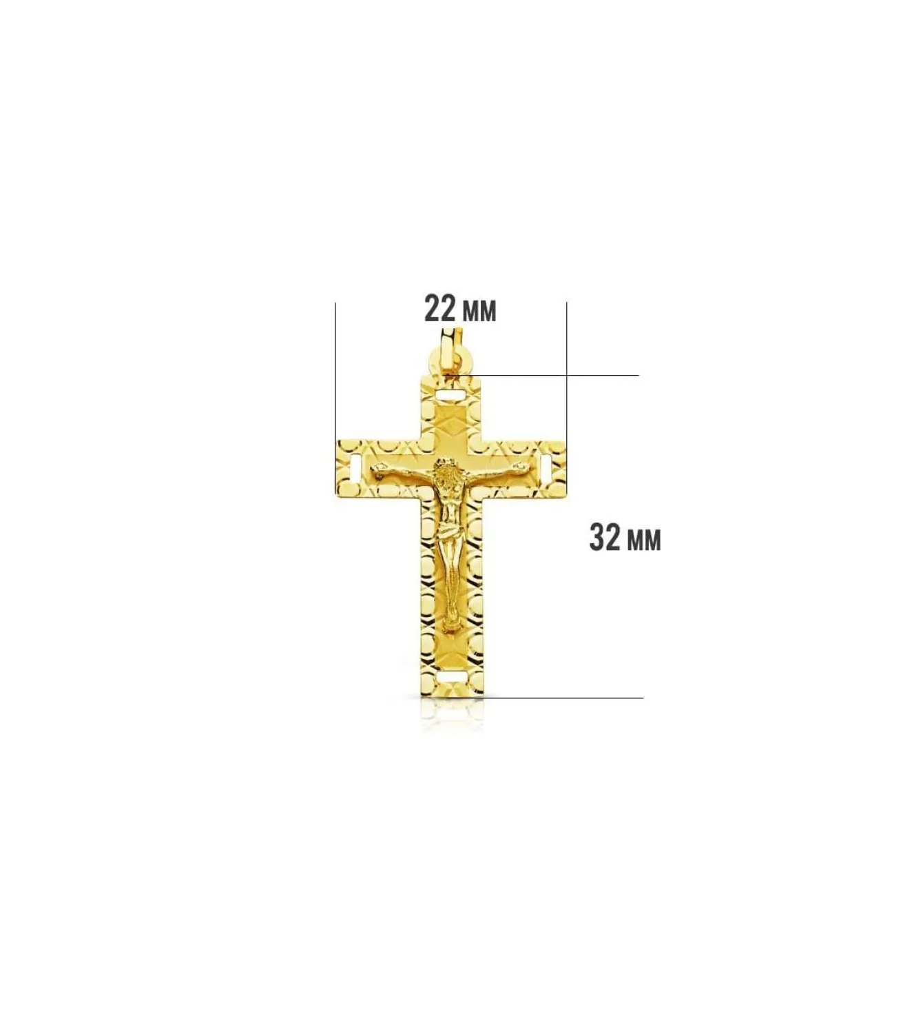 Cruz Cristo Tallada 18 Ktes 32Mm<Alda Joyeros Shop