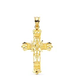 Cruz Filigrana Oro Amarillo 18K 37Mm<Alda Joyeros Shop