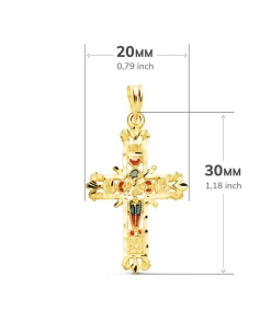 Cruz Filigrana Vidriera Oro Amarillo 18K 30Mm<Alda Joyeros Store