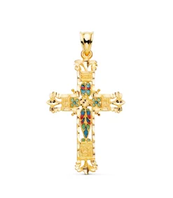 Cruz Filigrana Vidriera Oro Amarillo 18K 40Mm<Alda Joyeros Fashion