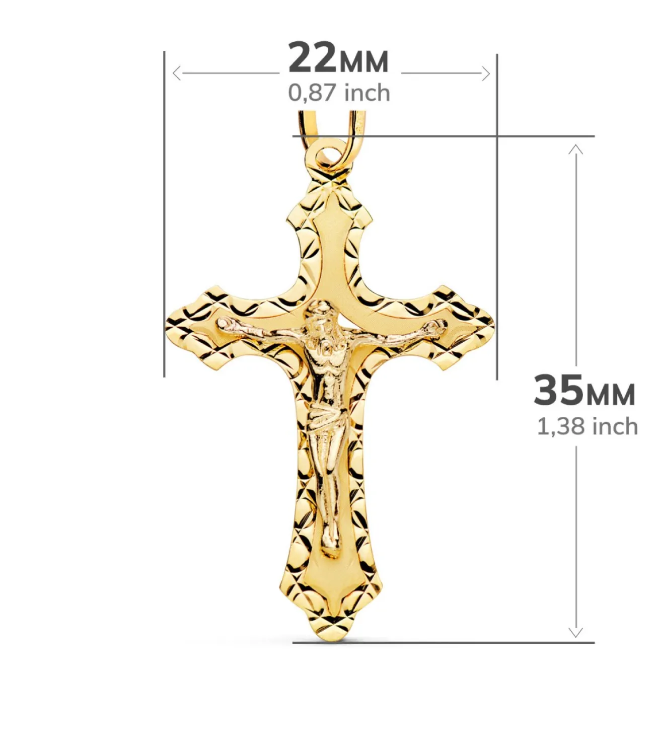 Cruz Gotica Cristo Tallada Oro 18K 35Mm<Alda Joyeros Outlet