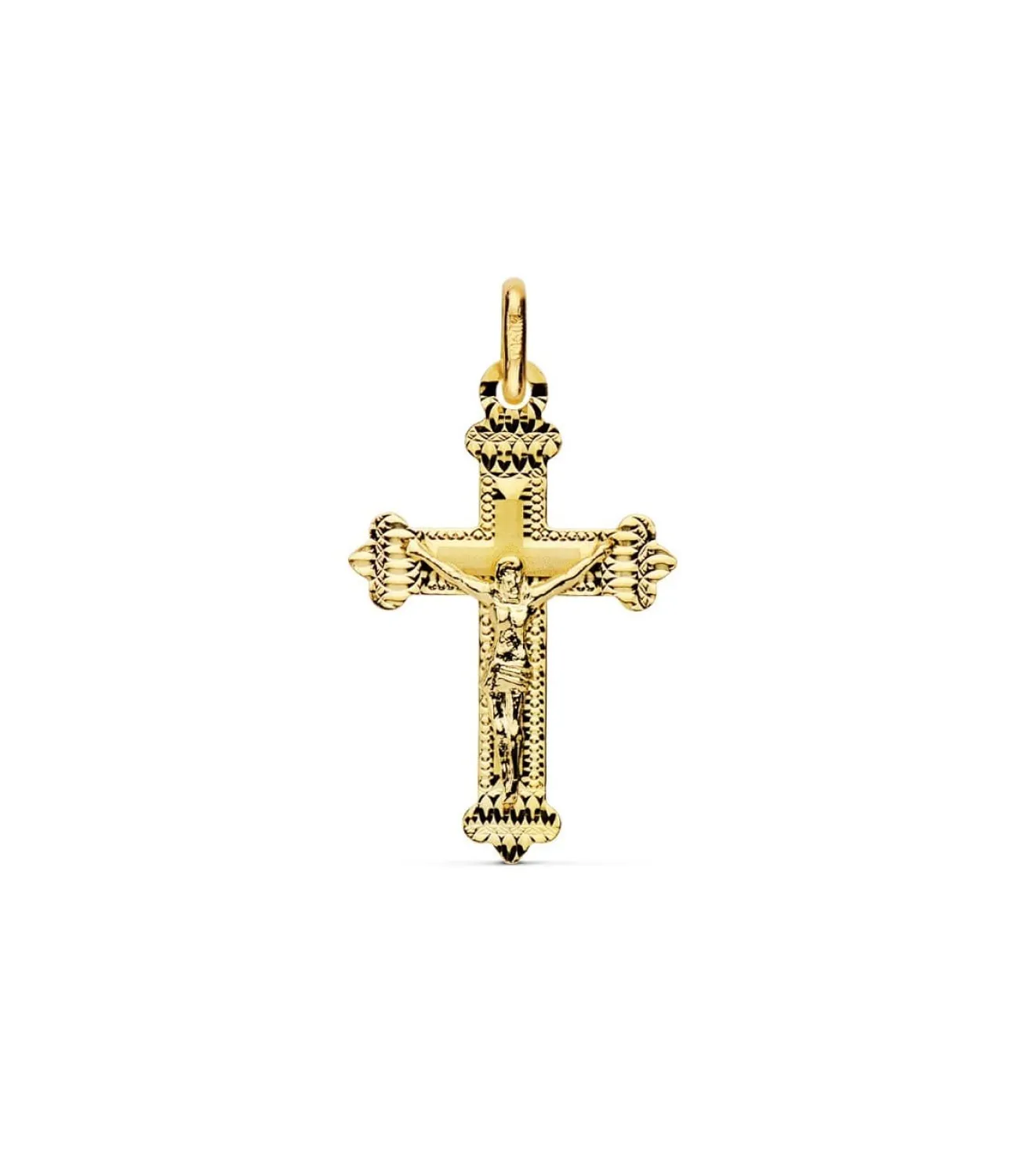 Cruz Irregular Cristo De Oro Amarillo 18K 23 Mm Laser<Alda Joyeros Outlet