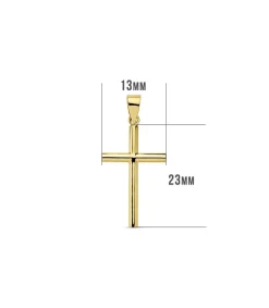 Cruz Lisa De Oro Amarillo 18 K 23 Mm<Alda Joyeros Sale
