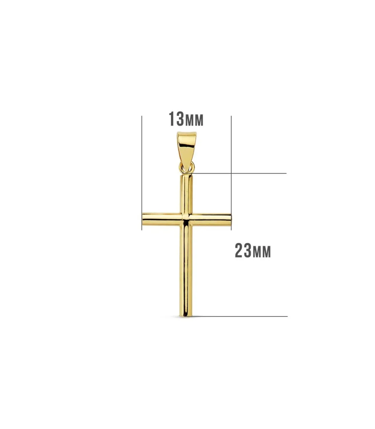 Cruz Lisa De Oro Amarillo 18 K 23 Mm<Alda Joyeros Sale