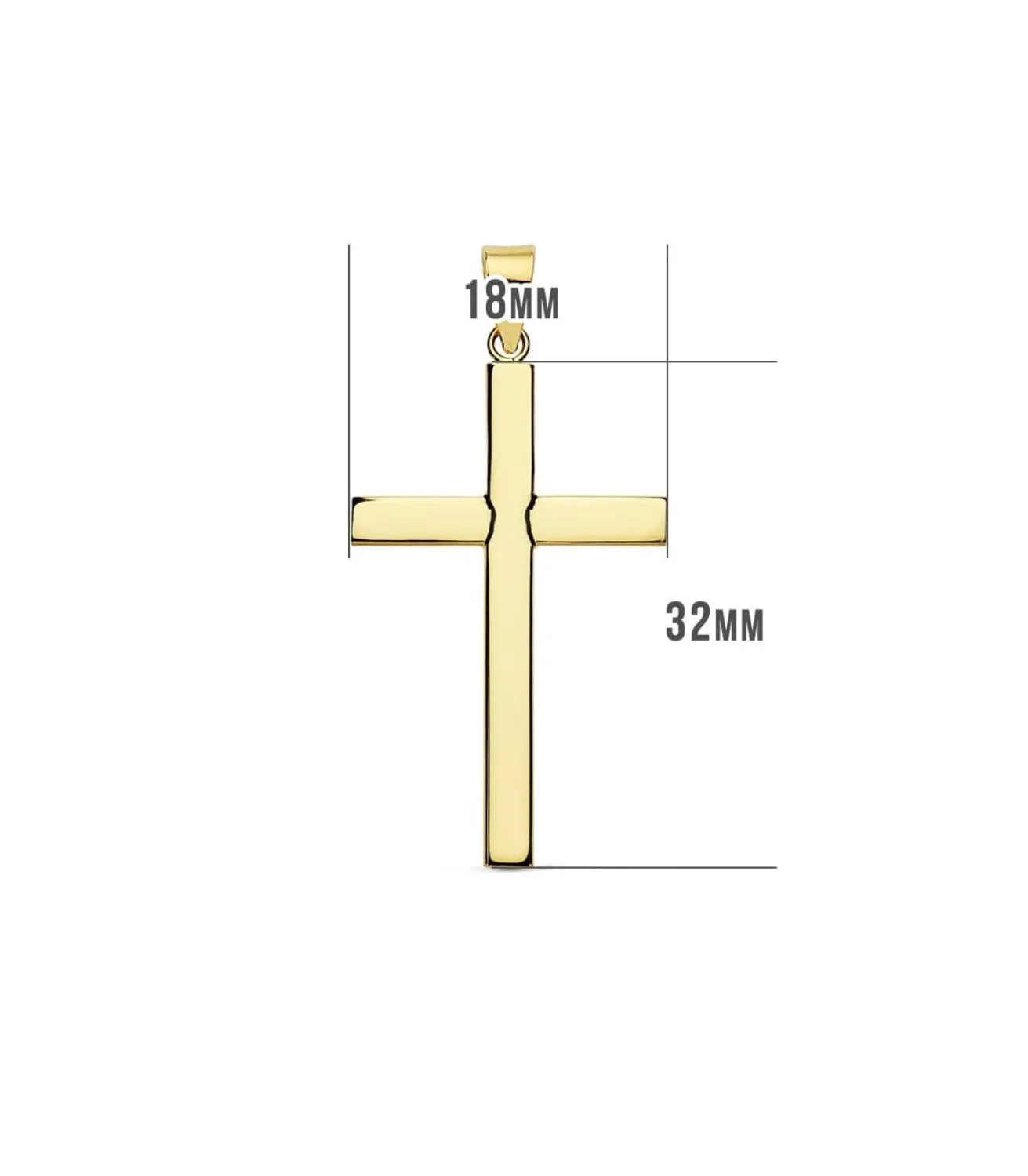 Cruz Lisa De Oro Amarillo 18 K 32 Mm<Alda Joyeros Hot