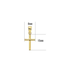Cruz Lisa De Oro Amarillo 18 K 15 Mm<Alda Joyeros New