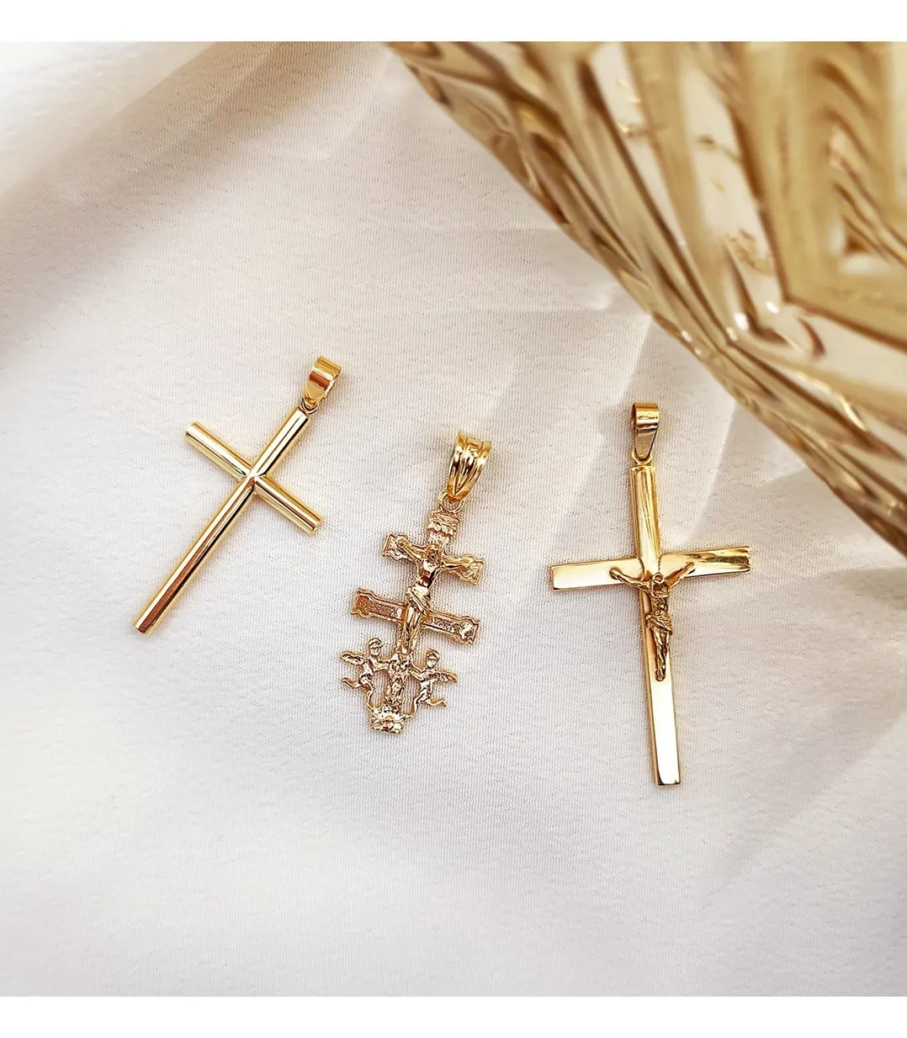 Cruz Lisa De Oro Amarillo 18 K 29 Mm<Alda Joyeros Cheap