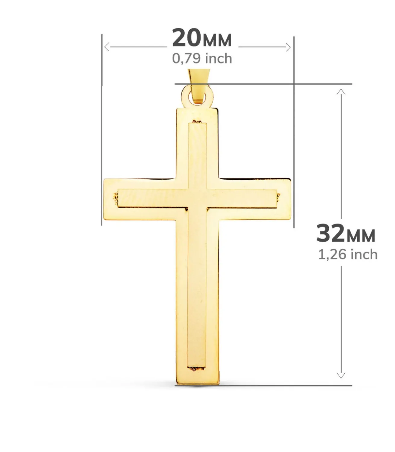 Cruz Oro 18 K Rectangular Plana<Alda Joyeros Best Sale