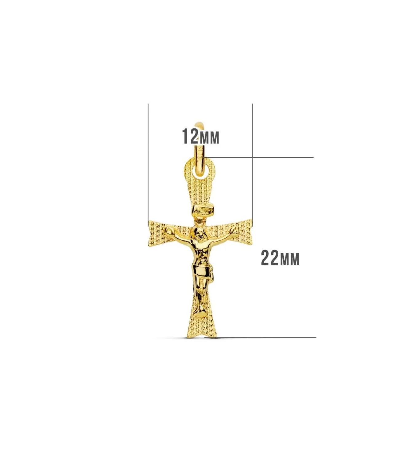 Cruz Plana Cristo De Oro 18K 22 Mm Laser<Alda Joyeros Best Sale