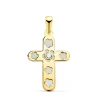 Cruz Plana Nacar Flor Oro Amarillo 18 Kilates 20 Mm<Alda Joyeros Clearance