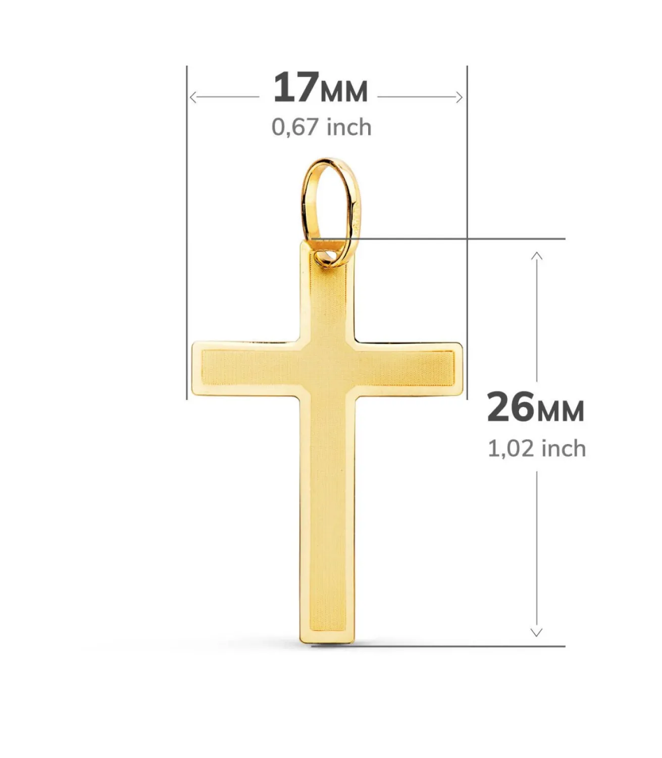 Cruz Plana Rectangular Oro 18K 26 Mm<Alda Joyeros Discount