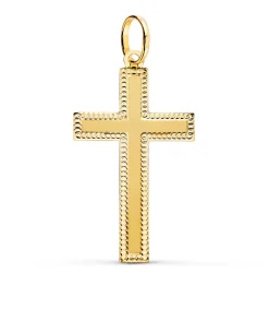 Cruz Plana Tallada Oro Amarillo 18 K<Alda Joyeros Cheap