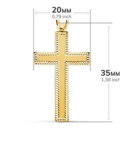 Cruz Plana Tallada Oro Amarillo 18 K<Alda Joyeros Cheap