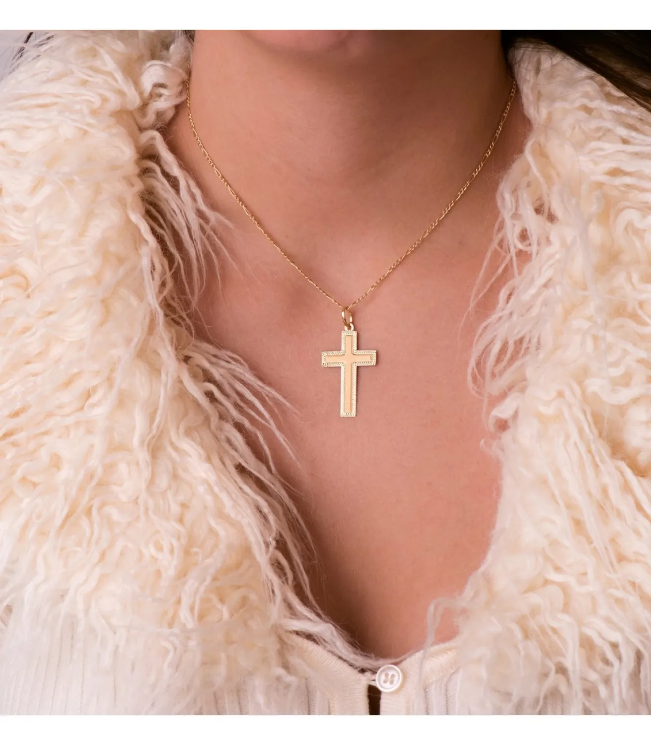 Cruz Rectangular Oro 18 Ktes Tallada<Alda Joyeros Sale