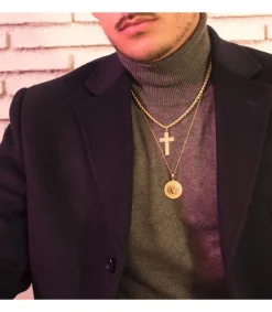 Cruz Rectangular Oro 18 Ktes Tallada<Alda Joyeros Sale