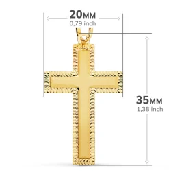 Cruz Rectangular Oro 18 Ktes Tallada<Alda Joyeros Sale