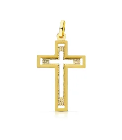 Cruz Tallada Diamantada Oro Amarillo 18 K 25 Mm<Alda Joyeros Best