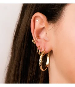 Ear Cuff Oro 18K Sand Zircon<Alda Joyeros Store