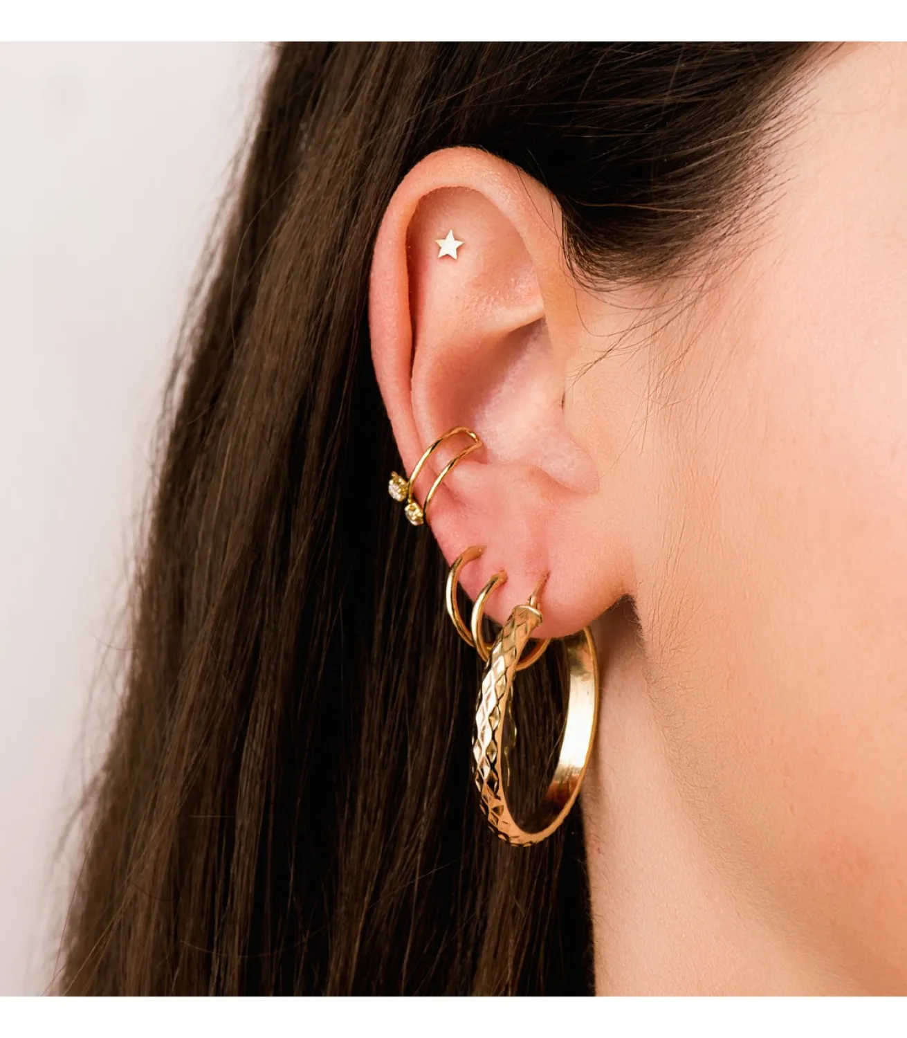 Ear Cuff Oro 18K Sand Zircon<Alda Joyeros Store