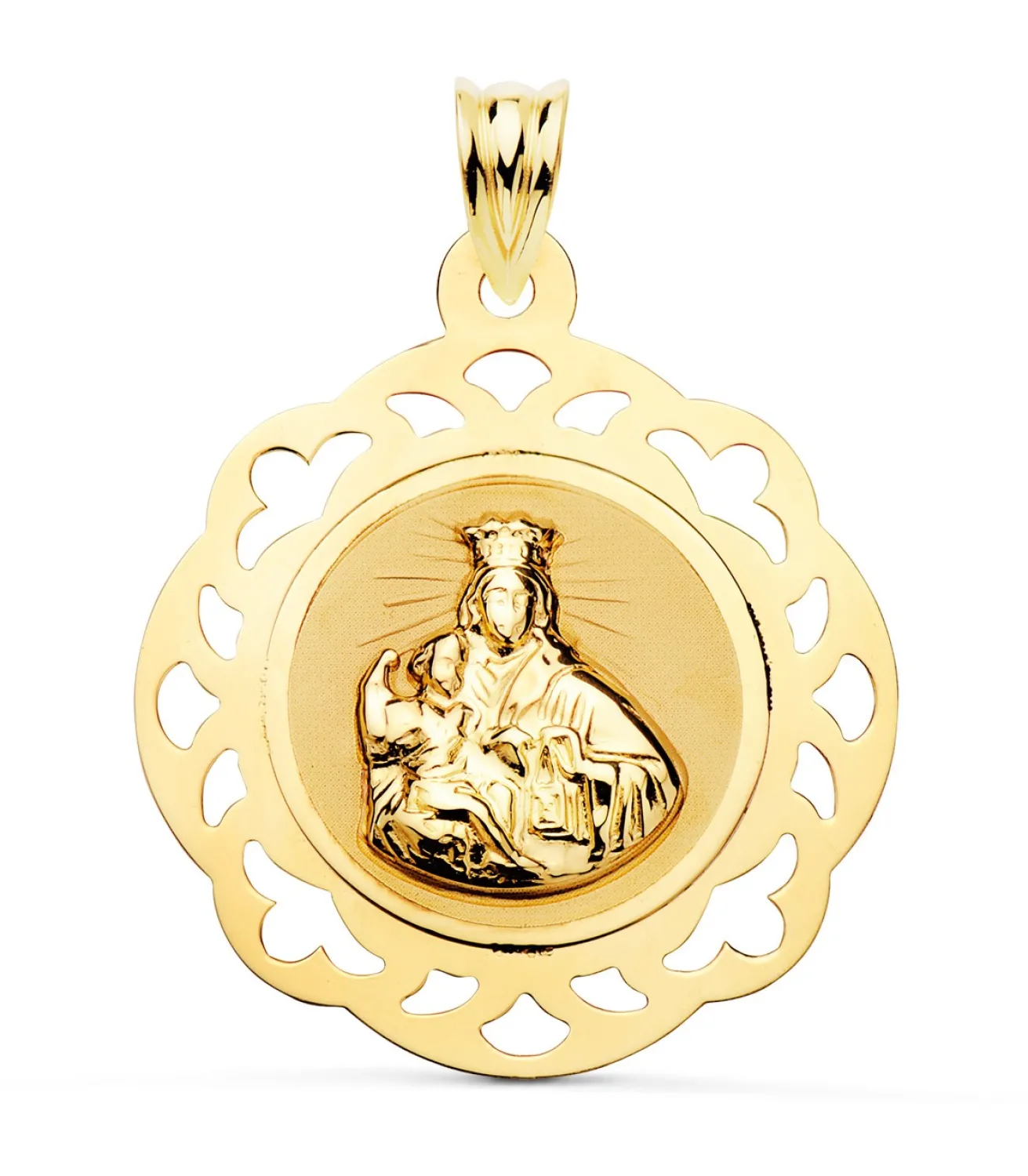 Escapulario Calado V. Carmen Y C. Jesus Oro 18K 28Mm<Alda Joyeros Outlet