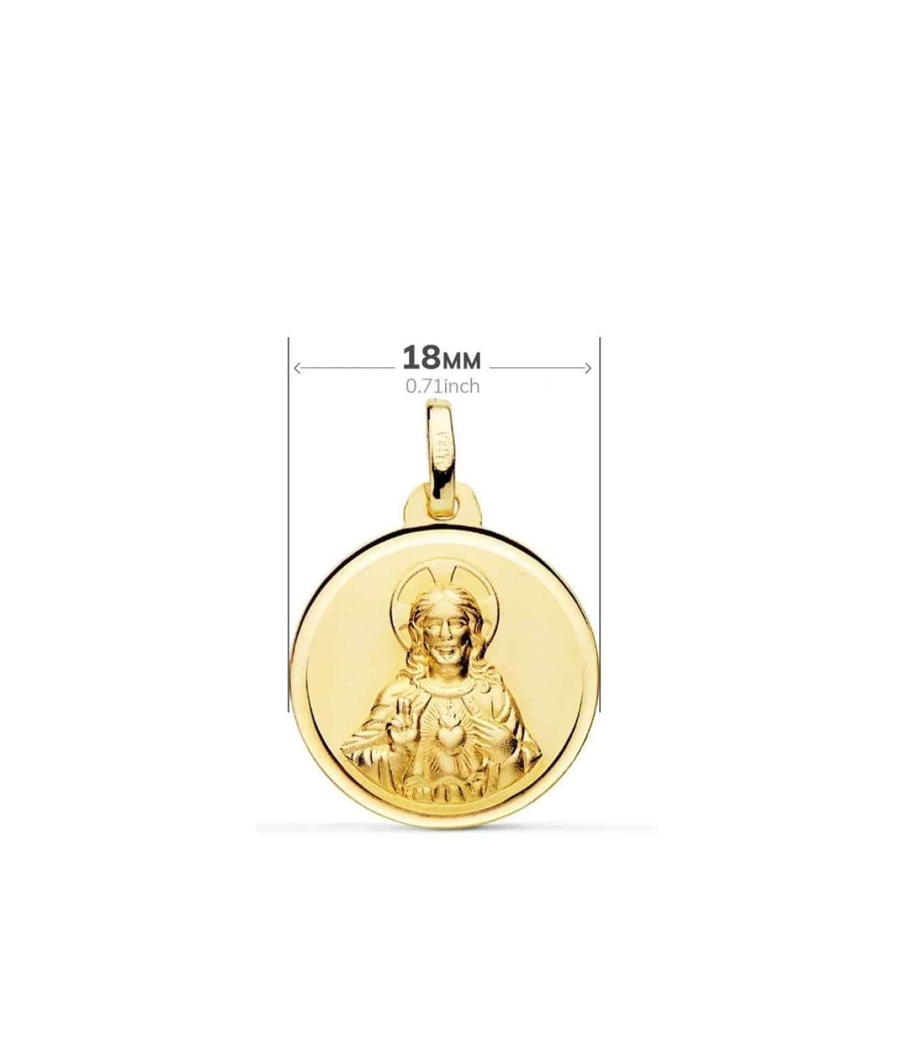 Escapulario Oro 18K Bisel V. Carmen Y C. Jesus 18Mm<Alda Joyeros New