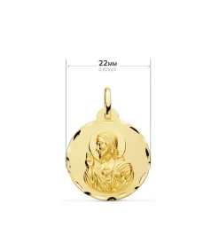 Escapulario V. Carmen Y C. Jesus Oro 18K 22 Mm Tallado<Alda Joyeros Cheap