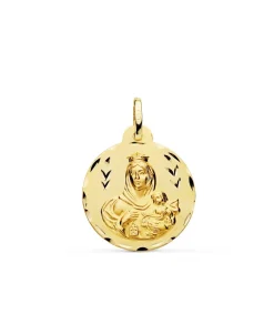 Escapulario V. Carmen Y C. Jesus Oro 18K 22 Mm Tallado<Alda Joyeros Cheap