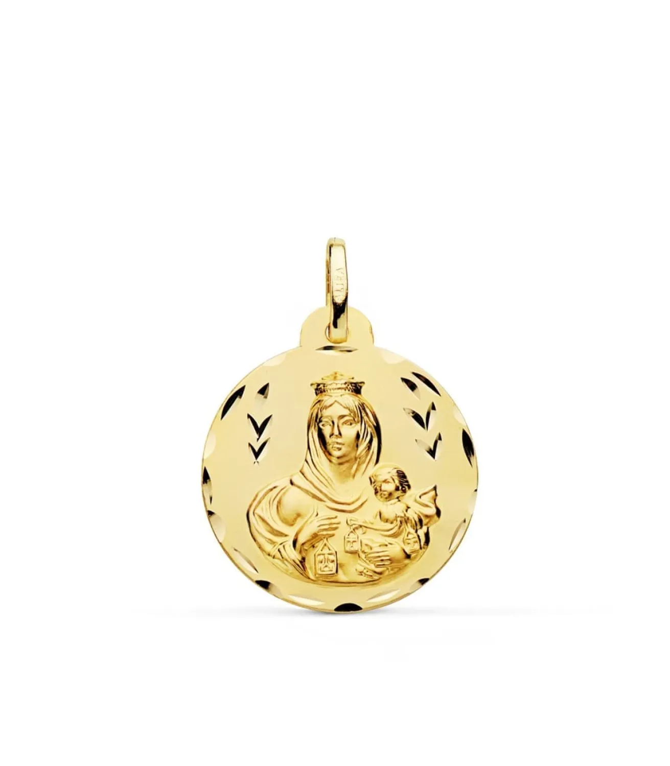 Escapulario V. Carmen Y C. Jesus Oro 18K 22 Mm Tallado<Alda Joyeros Cheap