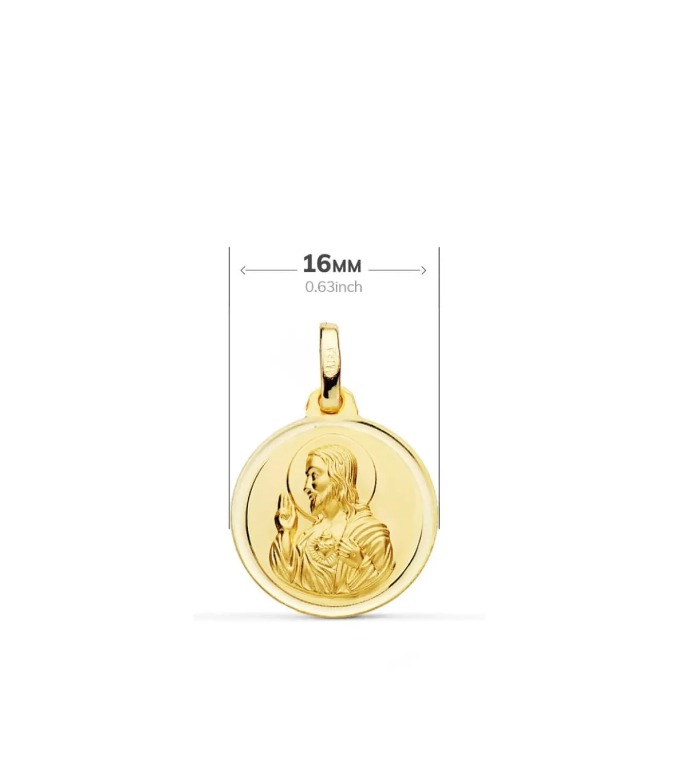 Escapulario V. Carmen Y C. Jesus Oro 18K 16 Mm Bisel<Alda Joyeros Outlet