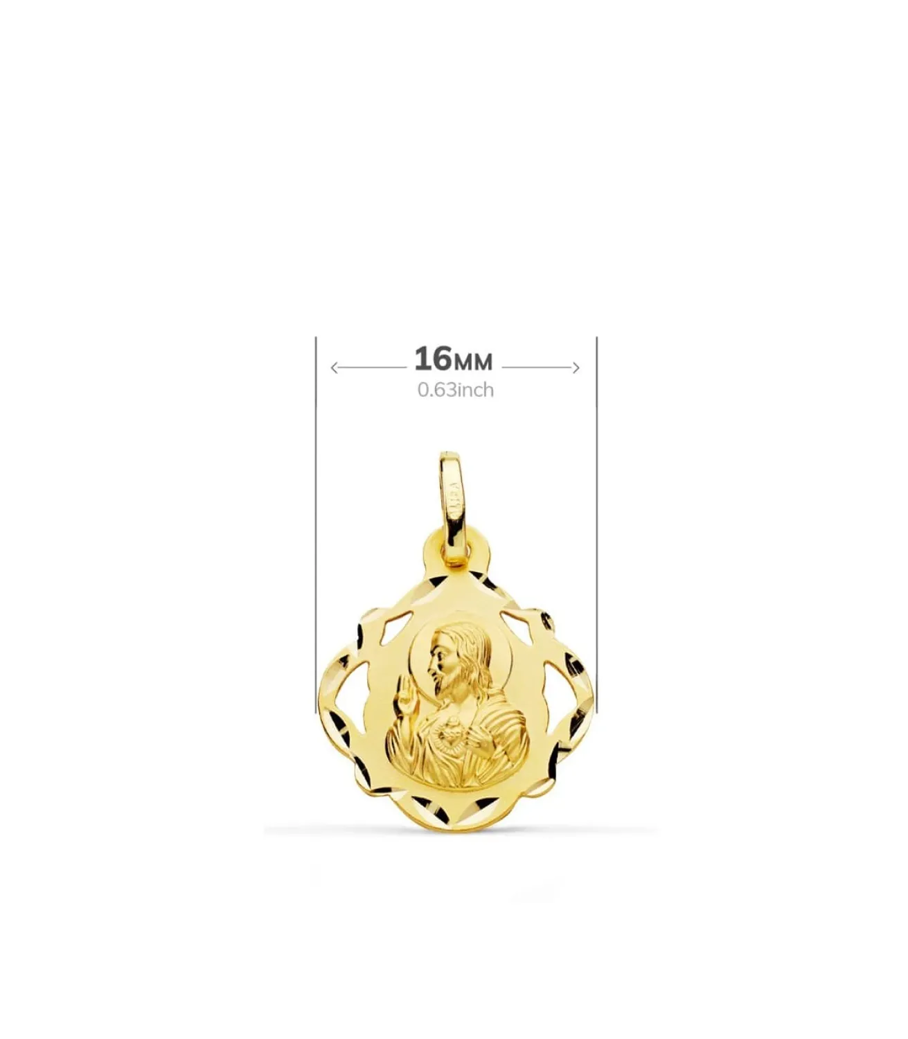 Escapulario V. Carmen Y C. Jesus Oro 18 K 16 Mm Pandereta<Alda Joyeros Cheap
