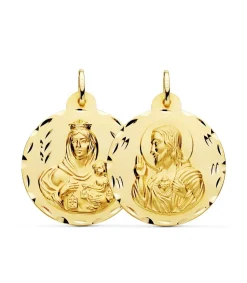Escapulario V. Carmen Y C. Jesus Oro 18K 30Mm Tallado<Alda Joyeros Shop