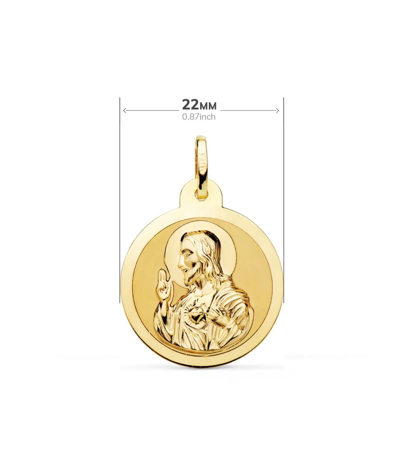 Escapulario V. Carmen Y C. Jesus Oro 9K 22 Mm Brillo<Alda Joyeros Shop