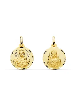 Escapulario V. Carmen Y C. Jesus Oro 18K 16Mm Tallado<Alda Joyeros Cheap