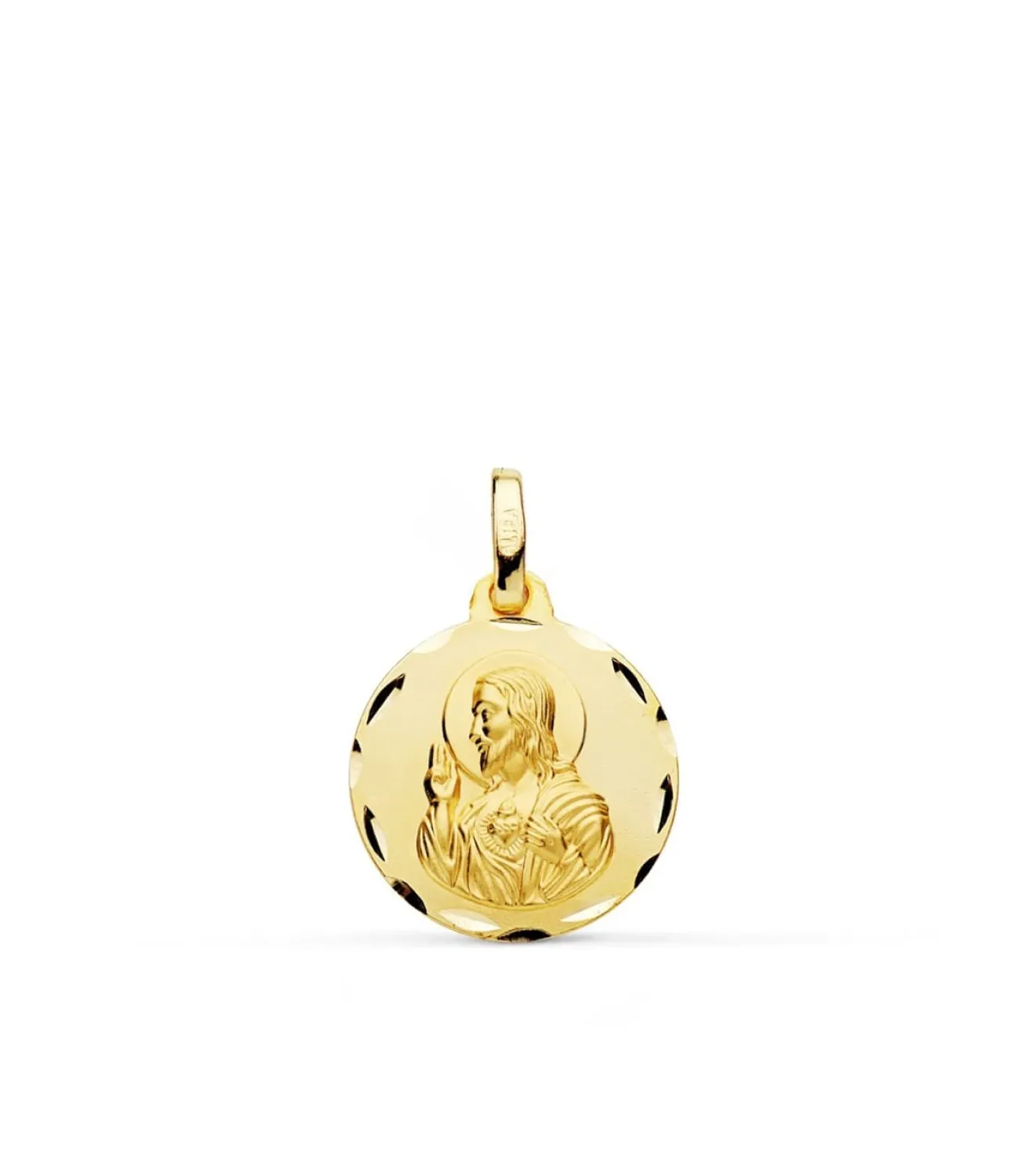 Escapulario V. Carmen Y C. Jesus Oro 18K 16Mm Tallado<Alda Joyeros Cheap