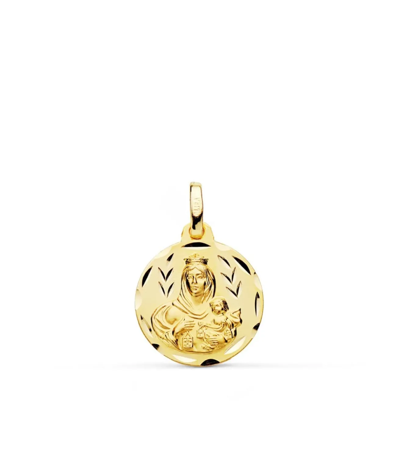 Escapulario V. Carmen Y C. Jesus Oro 18K 16Mm Tallado<Alda Joyeros Cheap