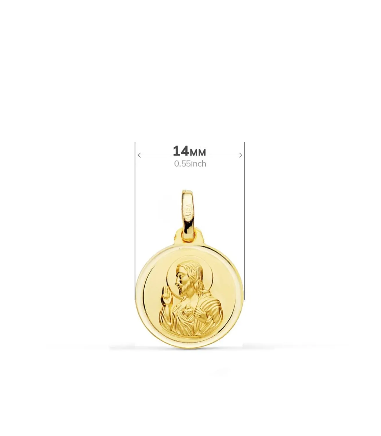 Escapulario V. Carmen Y C. Jesus Oro 18K 14 Mm Bisel<Alda Joyeros Discount