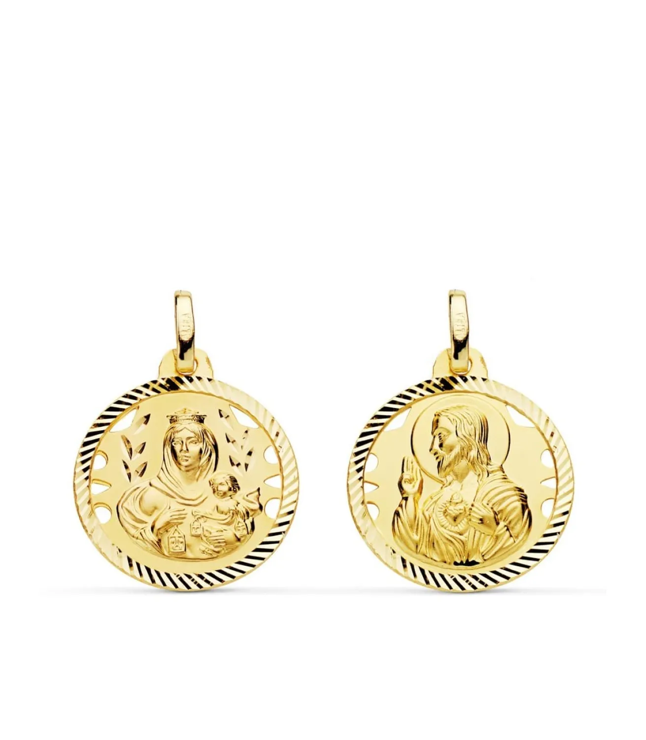 Escapulario V. Carmen Y C. Jesus Oro 18K 18 Mm Calado<Alda Joyeros Cheap