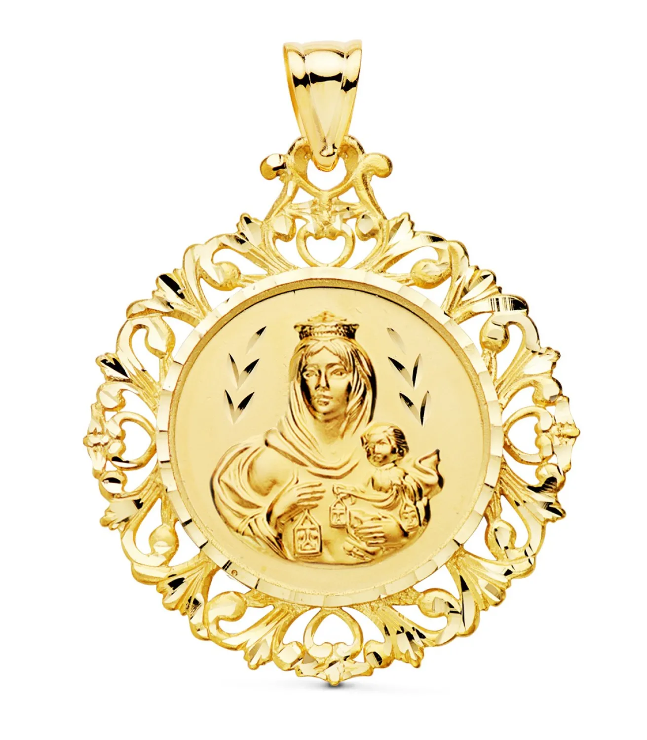 Escapulario V. Carmen Y C. Jesus Oro 18K Cerco 45 Mm<Alda Joyeros Store