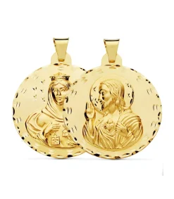 Escapulario V. Carmen Y C. Jesus Oro 18K 42Mm Tallado<Alda Joyeros Shop