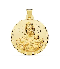 Escapulario V. Carmen Y C. Jesus Oro 18K 42Mm Tallado<Alda Joyeros Shop
